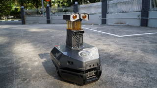 A view of a mosquito-trapping robot used by LHN group, which runs the Coliwoo hotel chain, inside a hotel in Singapore