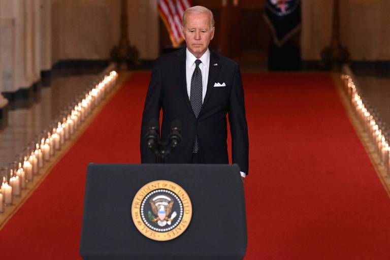 O presidente americano, Joe Biden, durante pronunciamento na Casa Branca, nesta quinta (2)