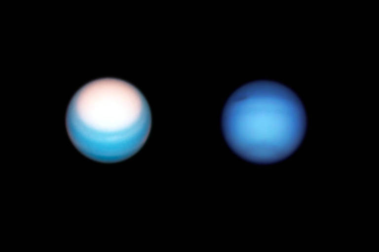 Modelo explica por que Urano e Netuno têm tons diferentes de azul