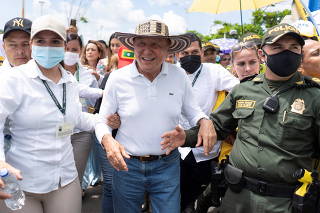 Colombian centre-right presidential candidate Rodolfo Hernandez visits Malecon del Rio in Barranquilla