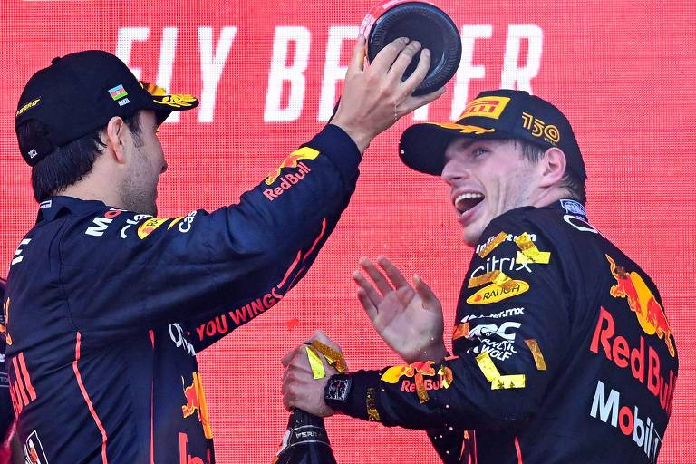 Perez e Verstappen, da Red Bull, celebram dobradinha no GP do Azerbaijão