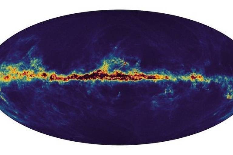 Imagem mostra distribuição de gás e poeira interestelar na Via Láctea