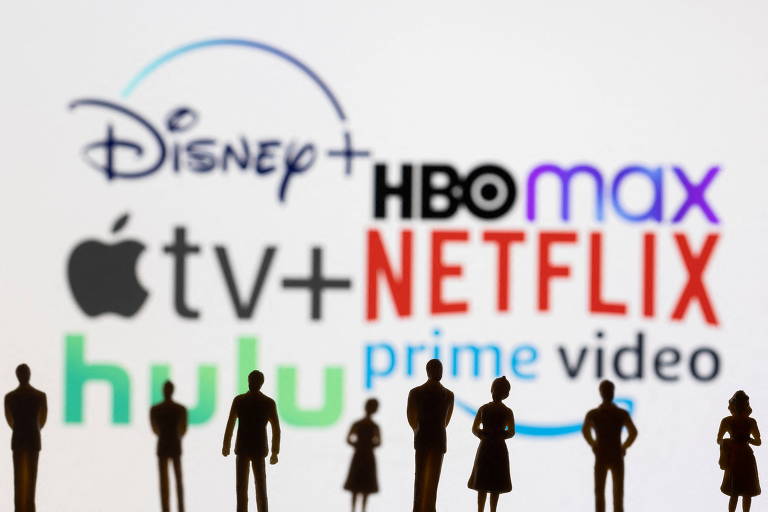 Logos dos streamings Disney +, HBO Max, Apple TV, Netflix, Hulu e Prime Video