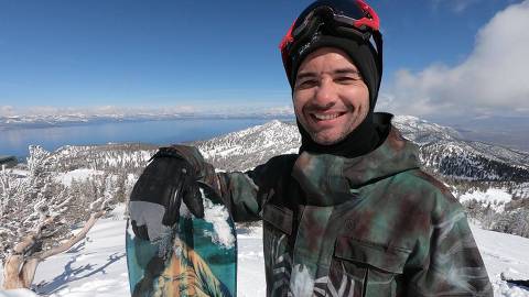 Marco Luque é craque no snowboard e fã das montanhas nevadas de Chapelco, na Argentina