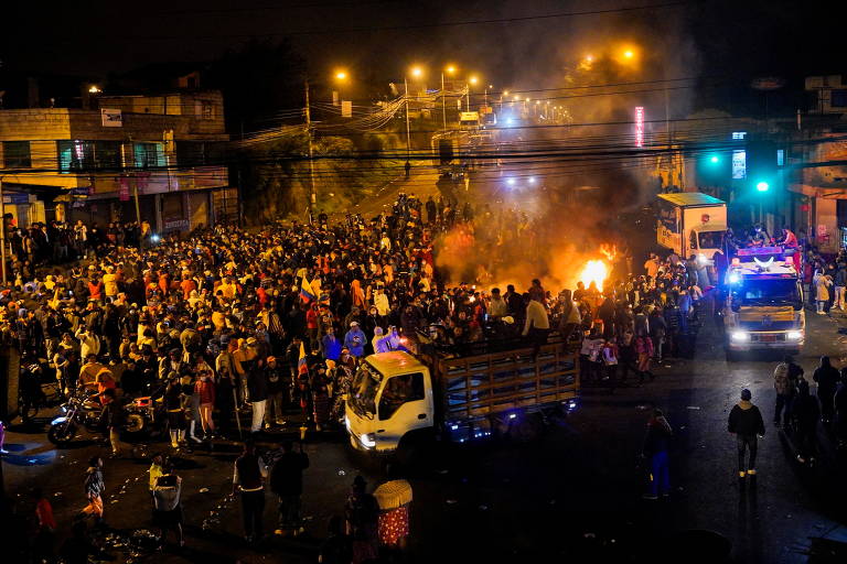 Protesto contra governo de Guillermo Lasso no Equador