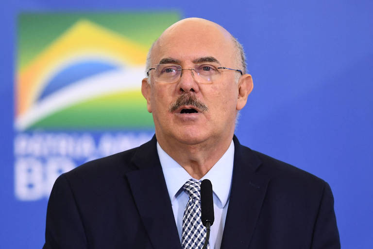 O ex-ministro da Educação Milton Ribeiro durante agenda no Palácio do Planalto