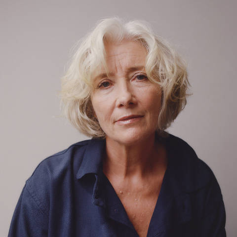 The actress Emma Thompson in London, June 7, 2022. Thompson, 63, made the choice to disrobe onscreen ? still, she says, it was the most difficult thing she?s ever done in her four-decade career. (Charlotte Hadden/The New York Times) ORG XMIT: XNYT32
