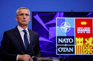 NATO Secretary General Stoltenberg gives news conference ahead of the NATO summit in Madrid, in Brussels