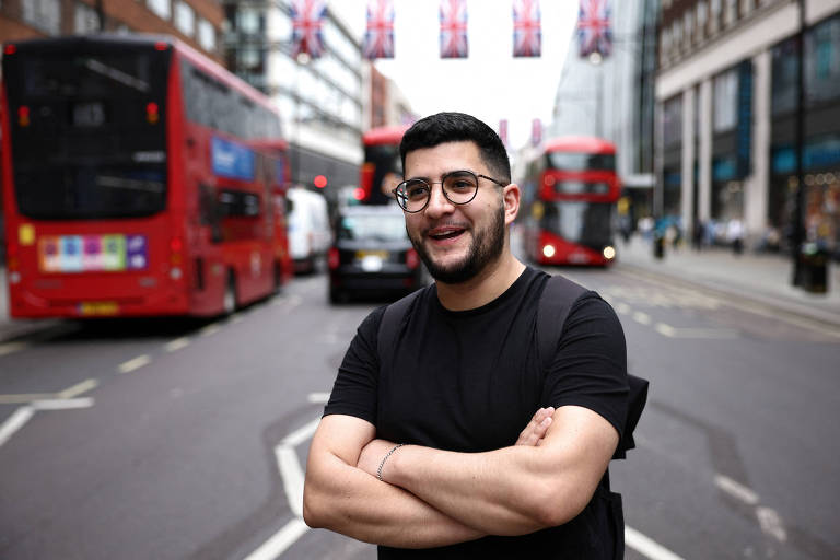 O libanês Jawad B., 27, no centro de Londres, na Inglaterra