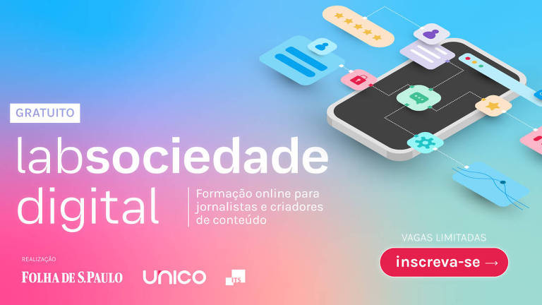 O  Lab Sociedade Digital é uma parceria entre Folha, Unico e Instituto Tecnologia e Sociedade