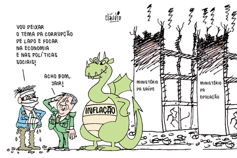 De cara queimada, Bolsonaro deixa tema da corrupção de lado