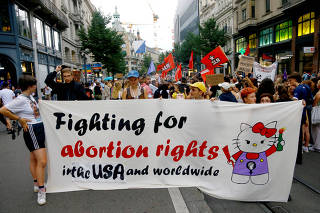 Demonstration against U.S. Supreme Court's decision about abortion in Zurich
