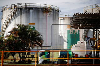 General view of the tanks of Brazil's state-run Petrobras oil company in Brasilia