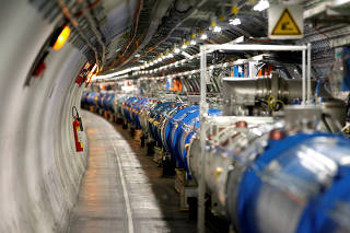 FILE PHOTO: A general view of the Large Hadron Collider (LHC) experiment is seen during a media visit at the Organization for Nuclear Research (CERN) in the French village of Saint-Genis-Pouilly near Geneva in Switzerland