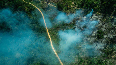 Imagens aéreas de 2019 da terra indígena de Ituna-Itatá, no Pará, um dos territórios indígenas mais desmatados do país e devastado por grileiros. (Foto: Fábio Nascimento/Greenpeace)