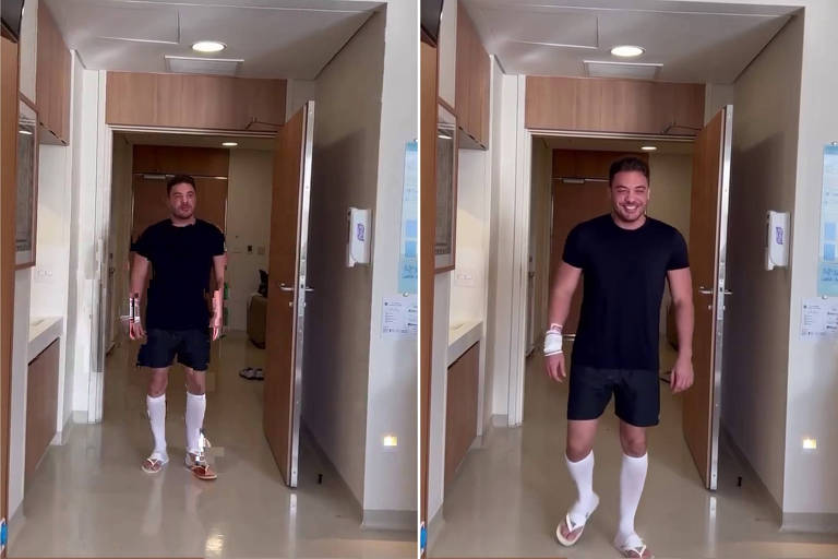 Wesley Safadão aparece caminhando em hospital após ser operado