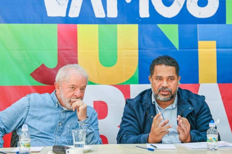 Lula e João Paulo Rodrigues durante reunião do conselho de pré-campanha