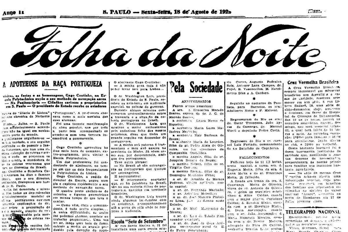 1922: Delegación chilena en Río llevada a viviendas precarias, dice periódico – 17/08/2022 – base de datos