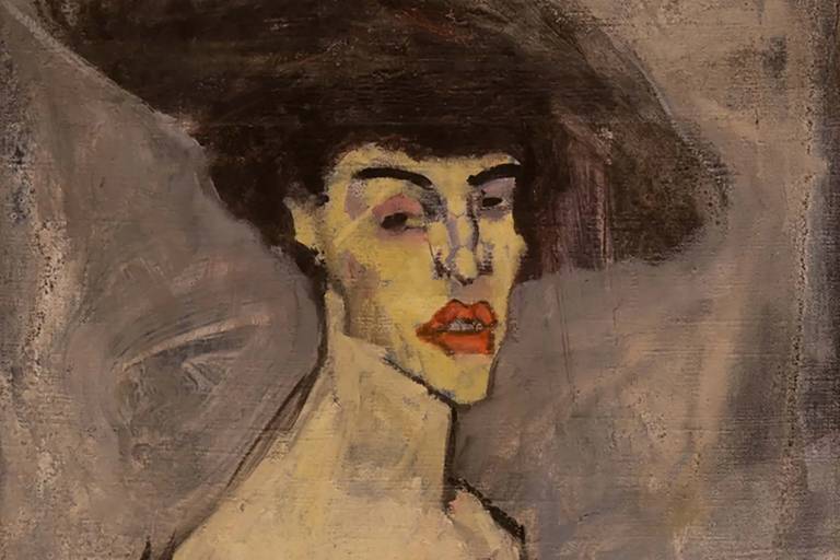 O quadro 'Nu com chapéu', de 1908, pintado por Amedeo Modigliani