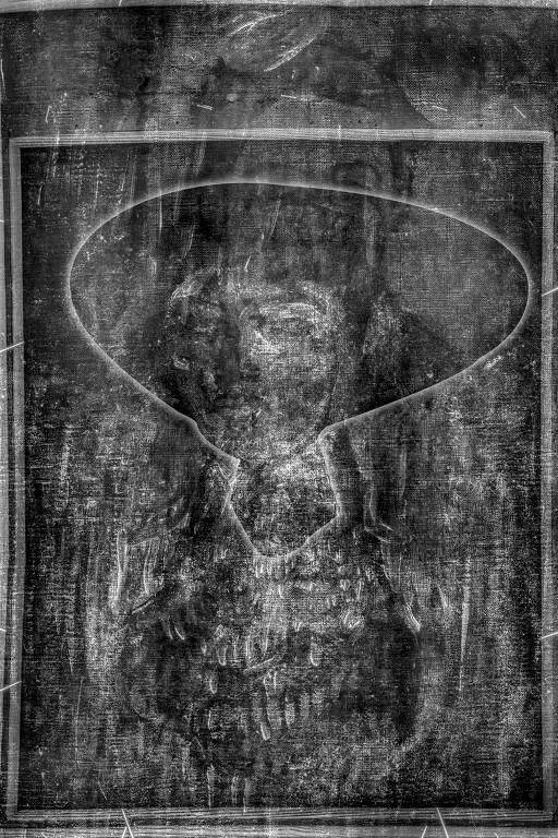 Desenho encontrado em raio-x do quadro 'Nu com chapéu', de 1908, pintado por Amedeo Modigliani