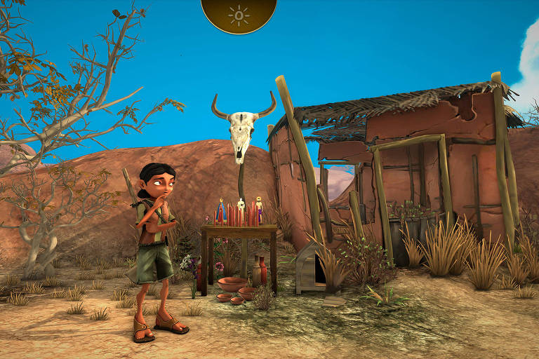 Imagem do jogo "Arida: Backland's Awakening", do estúdio brasileiro Aoca Game Lab