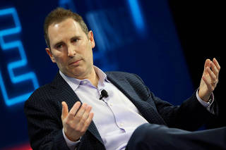 FILE PHOTO: Andy Jassy, CEO Amazon Web Services, speaks at the WSJD Live conference in Laguna Beach