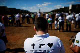 Protest in support of gun rights and Brazilian President Jair Bolsonaro