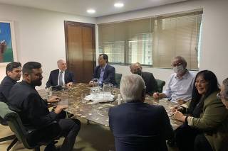  Lideranças do MDB reunidas em São Paulo com o ex-presidente Michel Temer