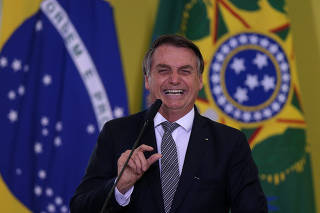 O presidente Jair Bolsonaro em cerimônia em Brasília