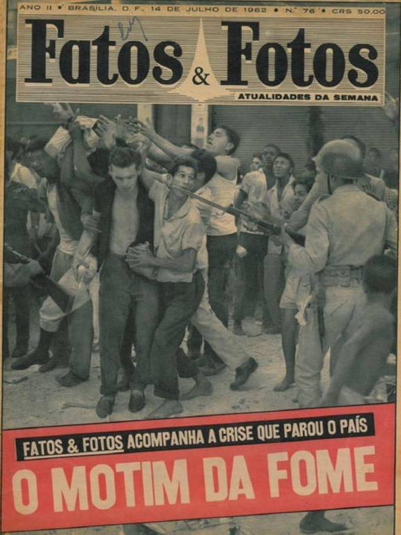 Imagem de reprodução mostra capa da revista Fatos & Fotos com o título: "O motim da fome"