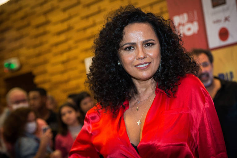 A atriz Dadá Coelho em evento em São Paulo
