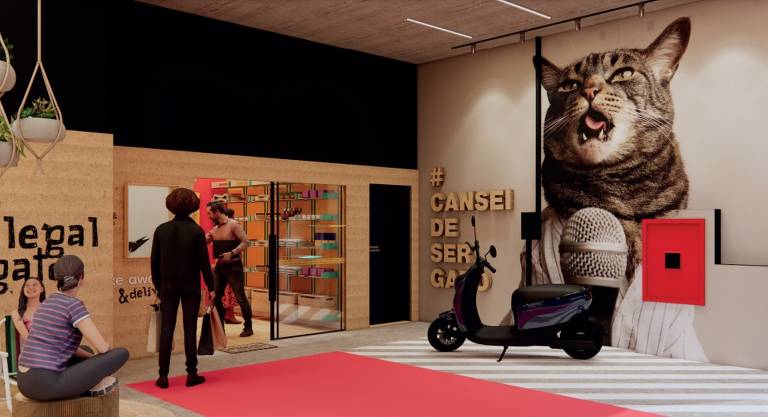 Concepção artística da loja Cansei de Ser Gato, que será inaugurada na rua Augusta, na região central de São Paulo