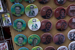FILE PHOTO: Presidential campaign materials displayed in Rio de Janeiro