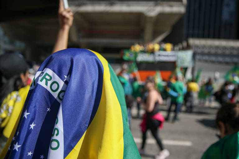 Manifestação pró-Bolsonaro em frente à Fiesp, na avenida Paulista, em São Paulo
