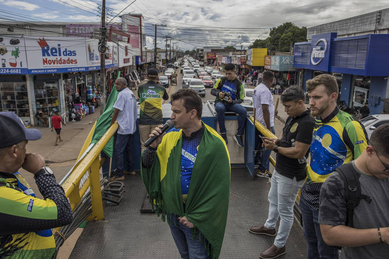 Rodrigo Cataratas durante passeata do Garimpo É Legal, em Roraima