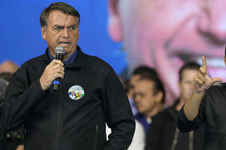 Jair Bolsonaro durante oficialização de Tarcísio Freitas para governador de SP