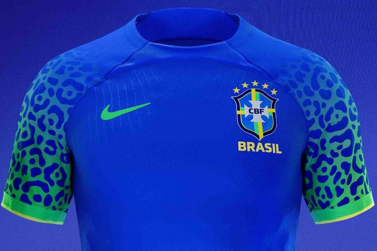 Camiseta do Brasil Masculino Azul Onça - LanShop