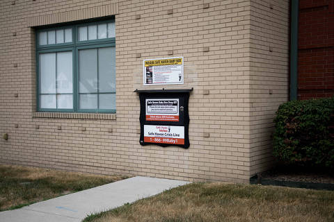 A drop-off box for parents to surrender their newborns at a fire station in Carmel, Ind., July 7, 2022. Safe haven laws, that began as a way to prevent the most extreme cases of child abuse, have become a broader phenomenon, supported especially among the religious right, which heavily promotes adoption as an alternative to abortion. (Kaiti Sullivan/The New York Times) ORG XMIT: XNYT21