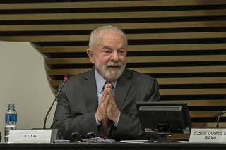 O ex-presidente Lula (PT) em encontro com empresários na Fiesp