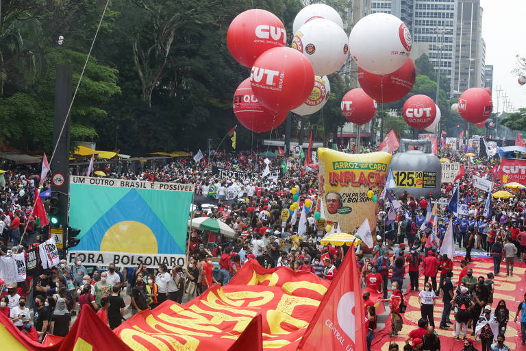 Manifestação contra Jair Bolsonaro Bolsonaro na avenida Paulista, em São Paulo