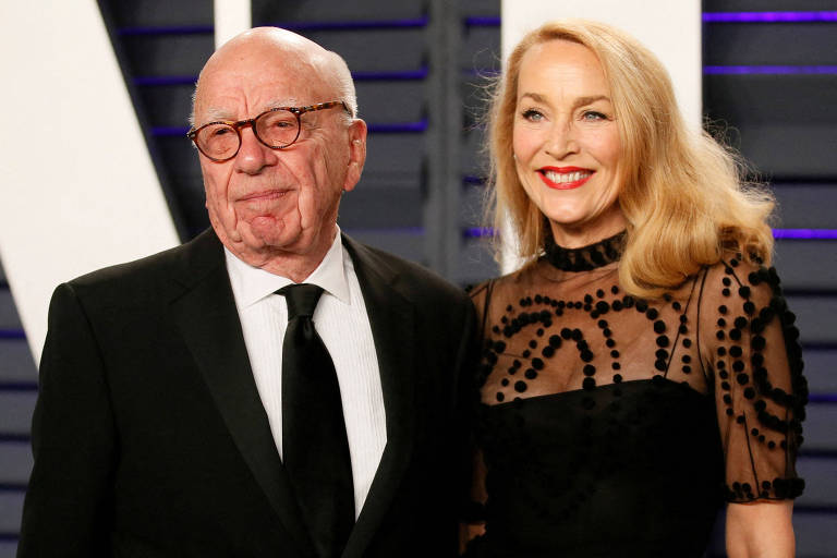  Rupert Murdoch e a esposa Jerry Hall