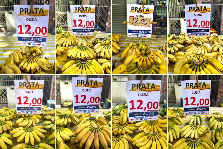 Variação dos preços de alimentos em feira de SP nos últimos meses