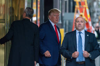 FILE PHOTO: Former U.S. President Donald Trump  departs Trump Tower for a deposition two days after FBI agents raided his Mar-a-Lago Palm Beach home