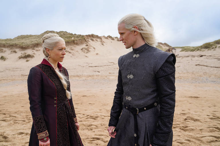 Emma D'Arcy e Matt Smith em cena da série "A Casa do Dragão", inspirada em "Game of Thrones"