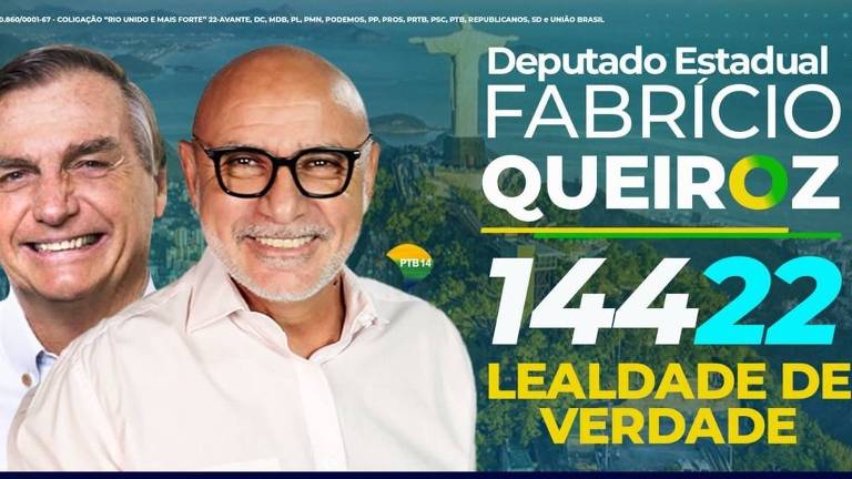 Material de campanha de Fabrício Queiroz com Bolsonaro