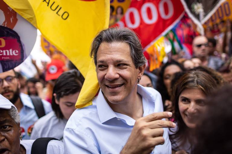 Fernando Haddad na campanha eleitoral de 2022