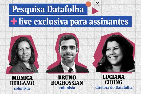 Folha faz live exclusiva para assinantes sobre pesquisa Datafolha