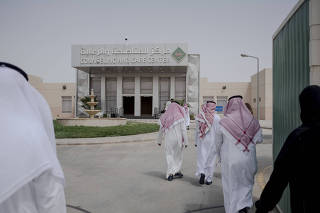 Staff members at the Counseling and Care Center in Riyadh, Saudi Arabia, July 7, 2022. (Gabriella Demczuk/The New York Times)