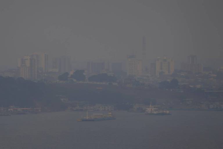Fumaça cinza cobre região de Manaus