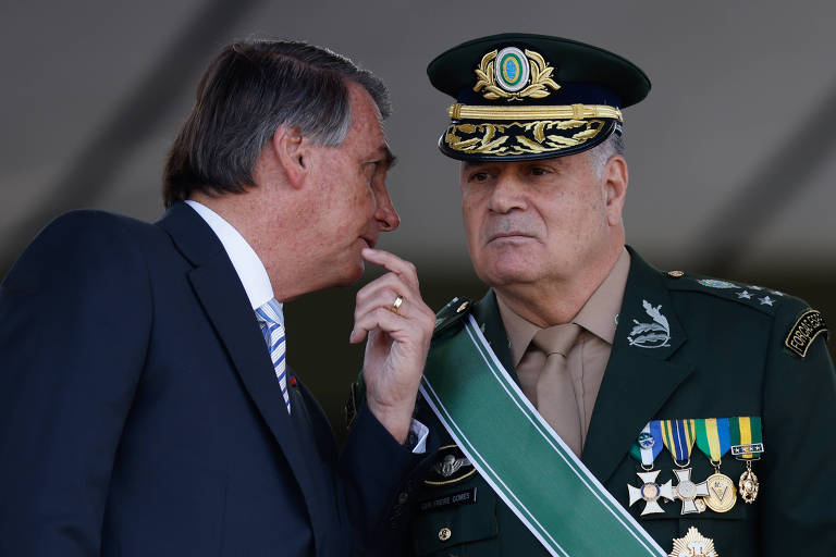 O presidente Jair Bolsonaro em solenidade do Dia do Soldado na concha acústica do Exército